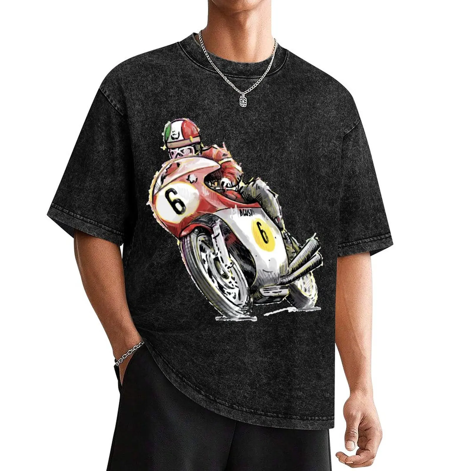 

Motorbike Legend, Giacomo Agostini, Illustrated Tribute, Illustrated Tribute T-Shirt