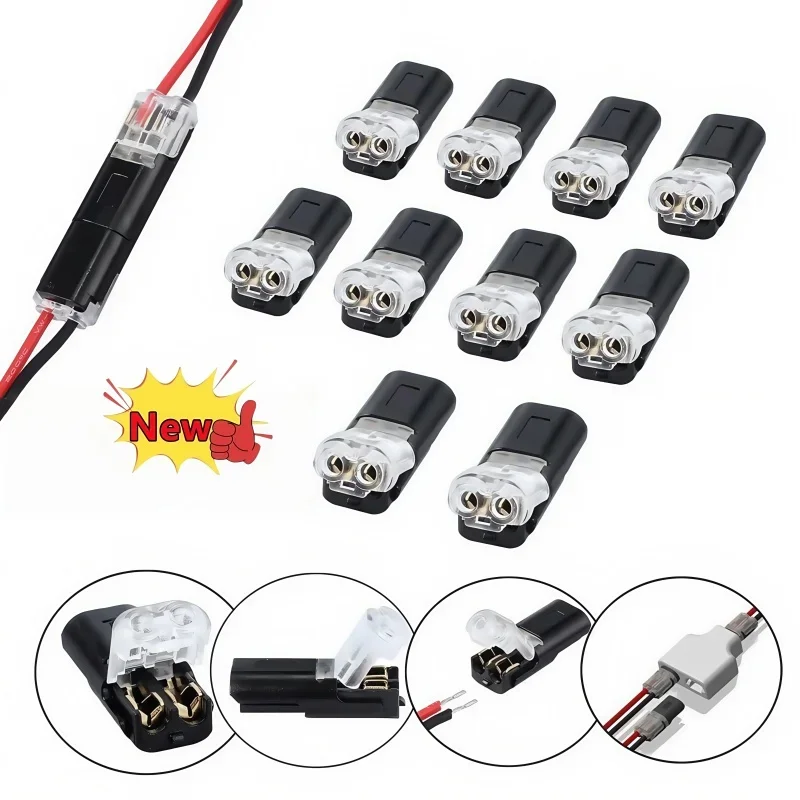 50Pcs Pluggable Wire Connector Quick Splice Electrical Cable Crimp Terminals for Wires Wiring 18-22AWG Car LED Strip Connectors