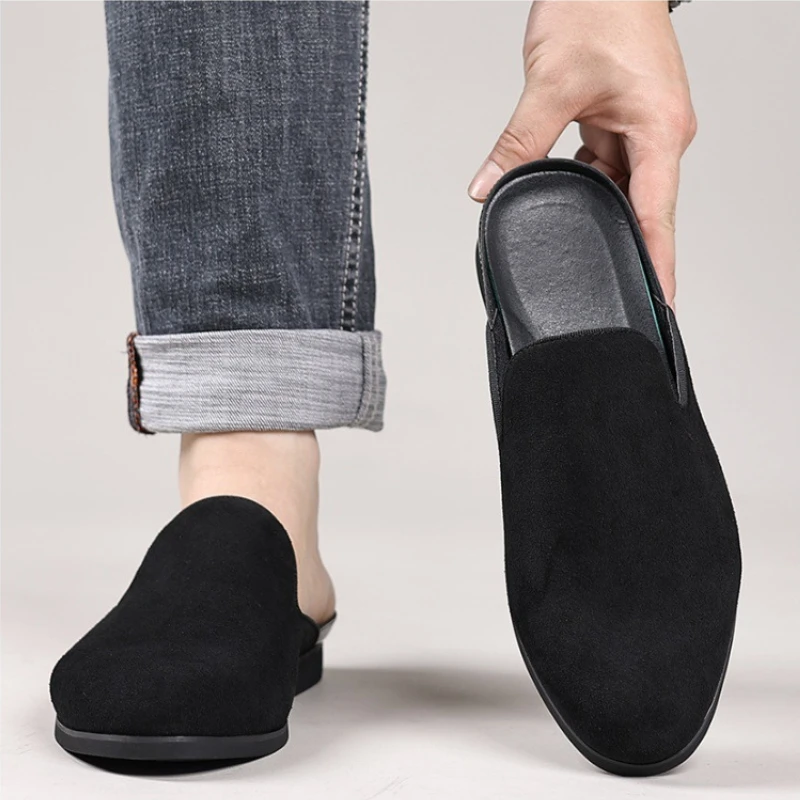 suede mules for man loafers formal slippers for man designer shoes half slippers man mules homme chinelas para hombres pantofole view 6