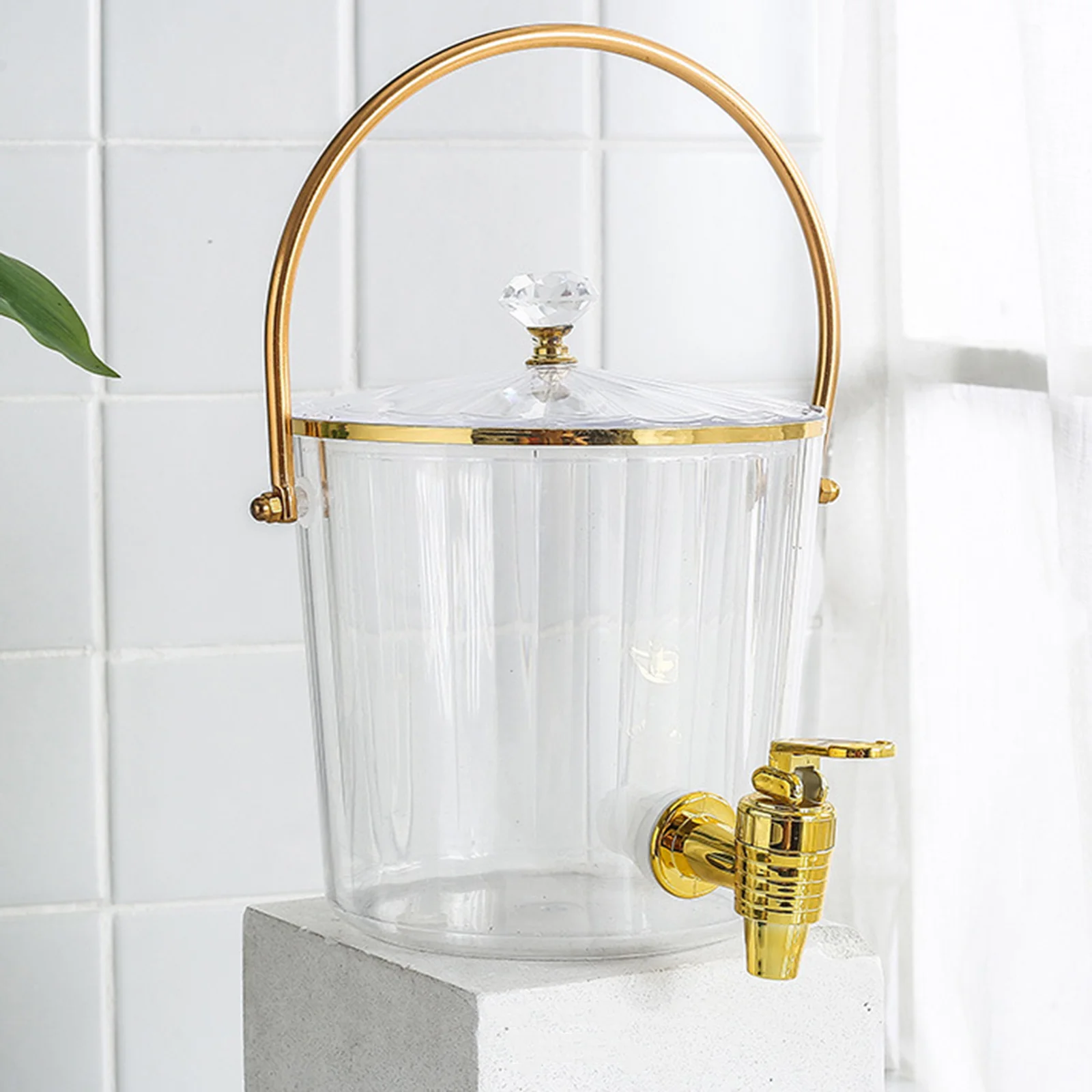 Secchiello per il ghiaccio Brocca per acqua fredda Dispenser per bevande Dispenser di succo portatili per feste Contenitori per bevande per frigorifero Vetro per limonata per feste