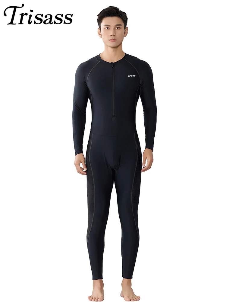 

Trisass 2025 Новое поступление Rash Guards Мужской цельный купальник Брюки с длинными рукавами Купальник Мужской костюм для серфинга больших размеров Гидрокостюм