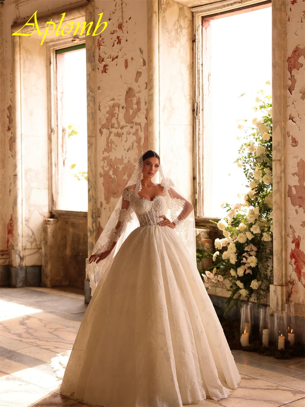 Customized Boho Ivory Organza Wedding Dress Formal Sweetheart Sleeveless Bridal Gowns Dreamy A-Line Court Train Vestido De Novia