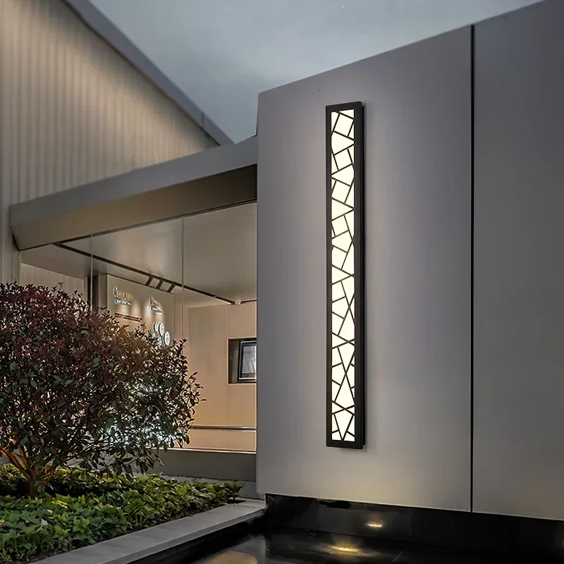 LED Outdoor Wall Light Courtyard Long Light Modern IP65 Waterproof Villa Porch Garden Wall Lamp Exterior Wall Sconces