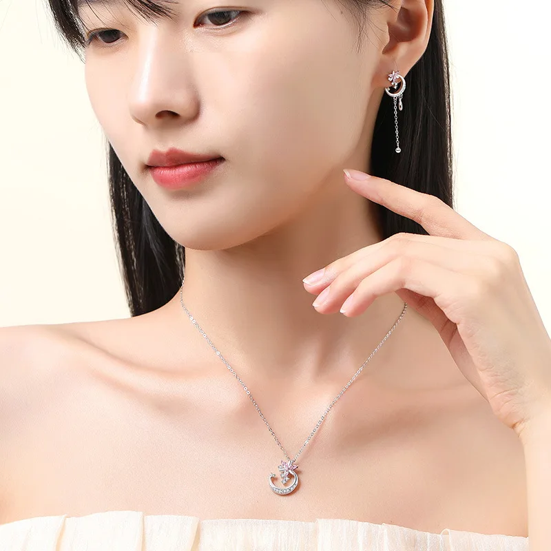 Thaya 100% S925 Silver Sweet Elegant Women Earrings Luxury Crystal Tassel Earring Dangle for Women Engagement Party Fine Jewelry