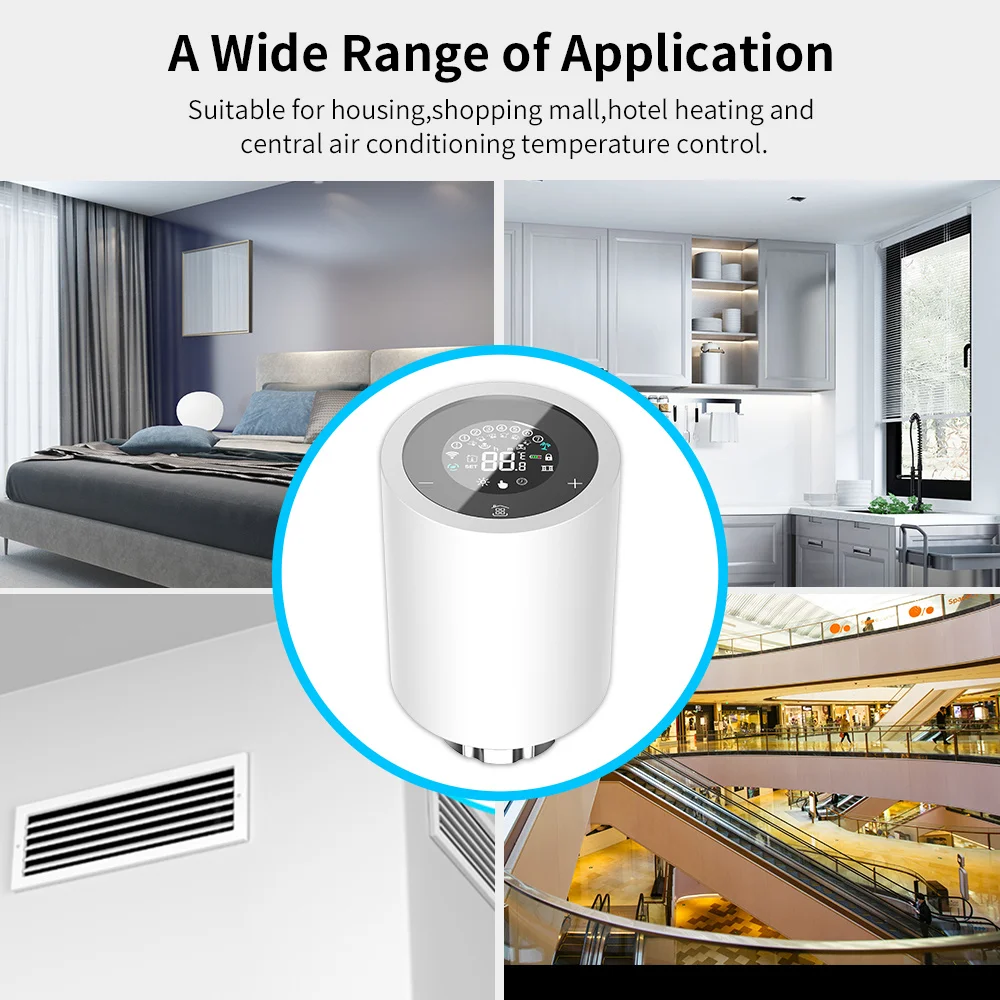 Tuya radiator valve thermostat Zugbee TRV programmable smart temperature controller control smart life Alexa Google Home