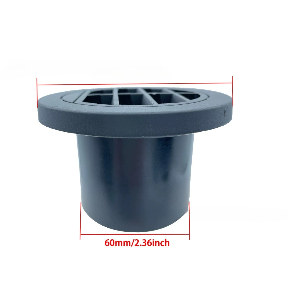 1PC 60mm/75mm/90mm Diesel Heater Duct Ducting Air Vent Outlet Flat Round Rotatable Connector Black For Car Truck VAN Camper