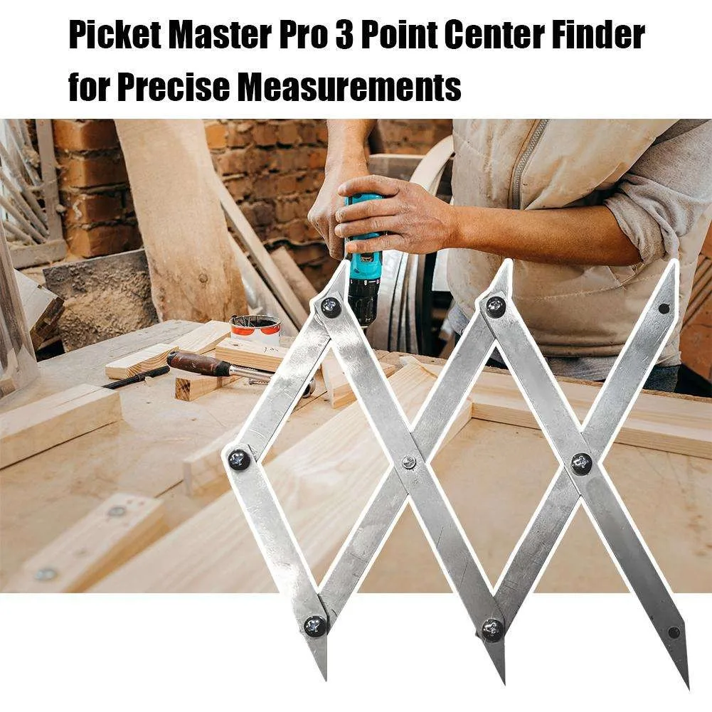 3 Point Center Finder for Precise Measurements, Picket Master Pro, Woodworking Center Finder Marking Tool, Center Point Finder