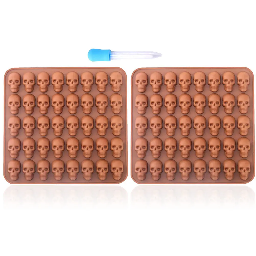 

1Set Skull Fondant Mold Halloween Baking Tool Flexible Cake Decorating Set Easy Release for Party Homemade Treats
