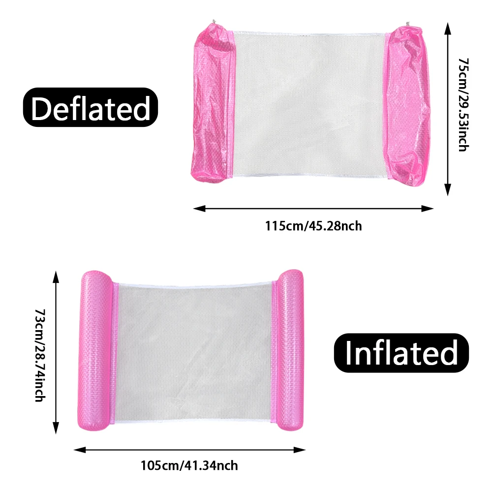 أرجوحة مائية قابلة للنفخ بأنبوبين، سرير عائم لحفلات حمام السباحة/الشاطئ/الحديقة المائية، مرتبة هوائية محمولة للبالغين سهلة الحمل #4