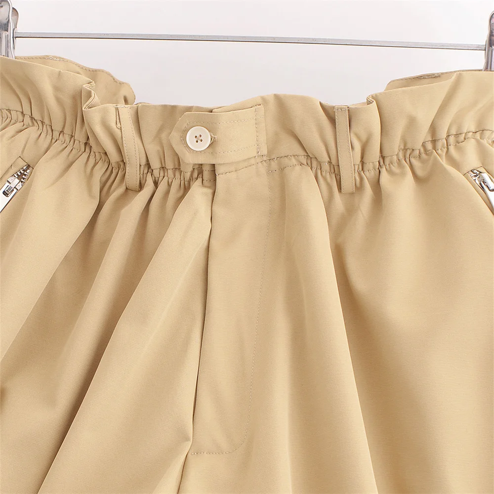 Summer New Product Women's Fashion and Leisure Versatile Mid Waist Design Balloon Version Casual Shorts