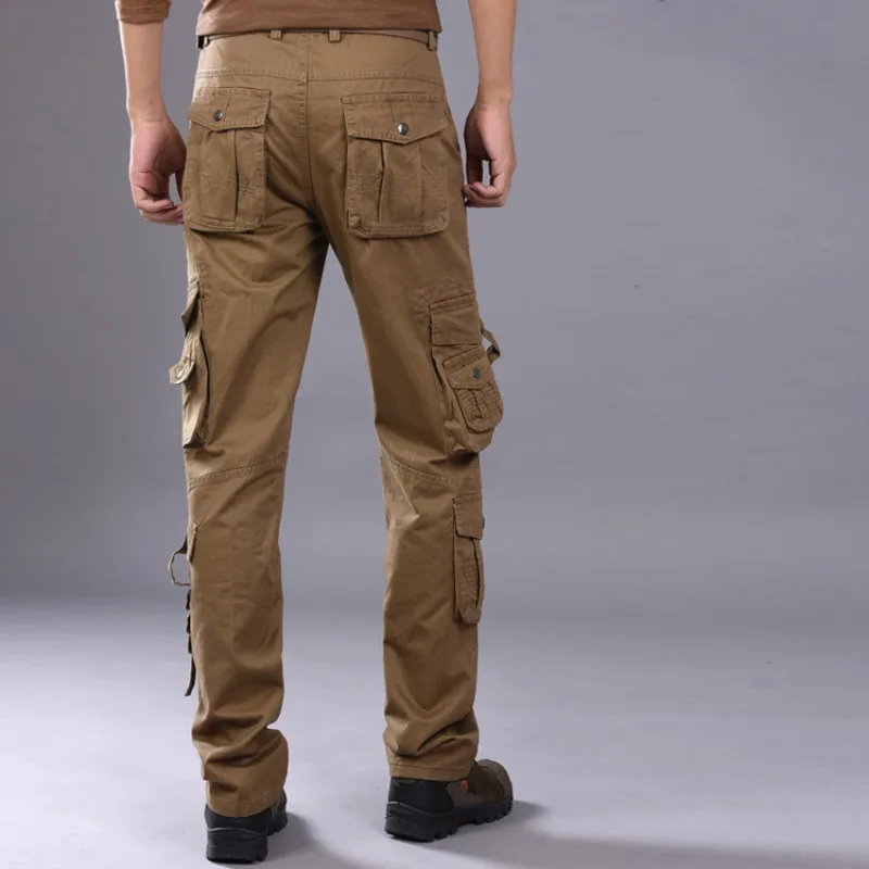 Khaki Trousers Man Work Wear Autumn Winter Multipockets Straight Cargo Pants for Men Multi Pocket Baggy Slacks Fashion Cheapest