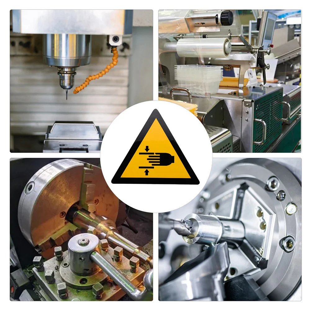 Autocollants d'identification de sécurité, étiquettes d'avertissement de concassage manuel, autocollant adhésif en papier synthétique Pp Durable pour entrepôt, 2 pièces