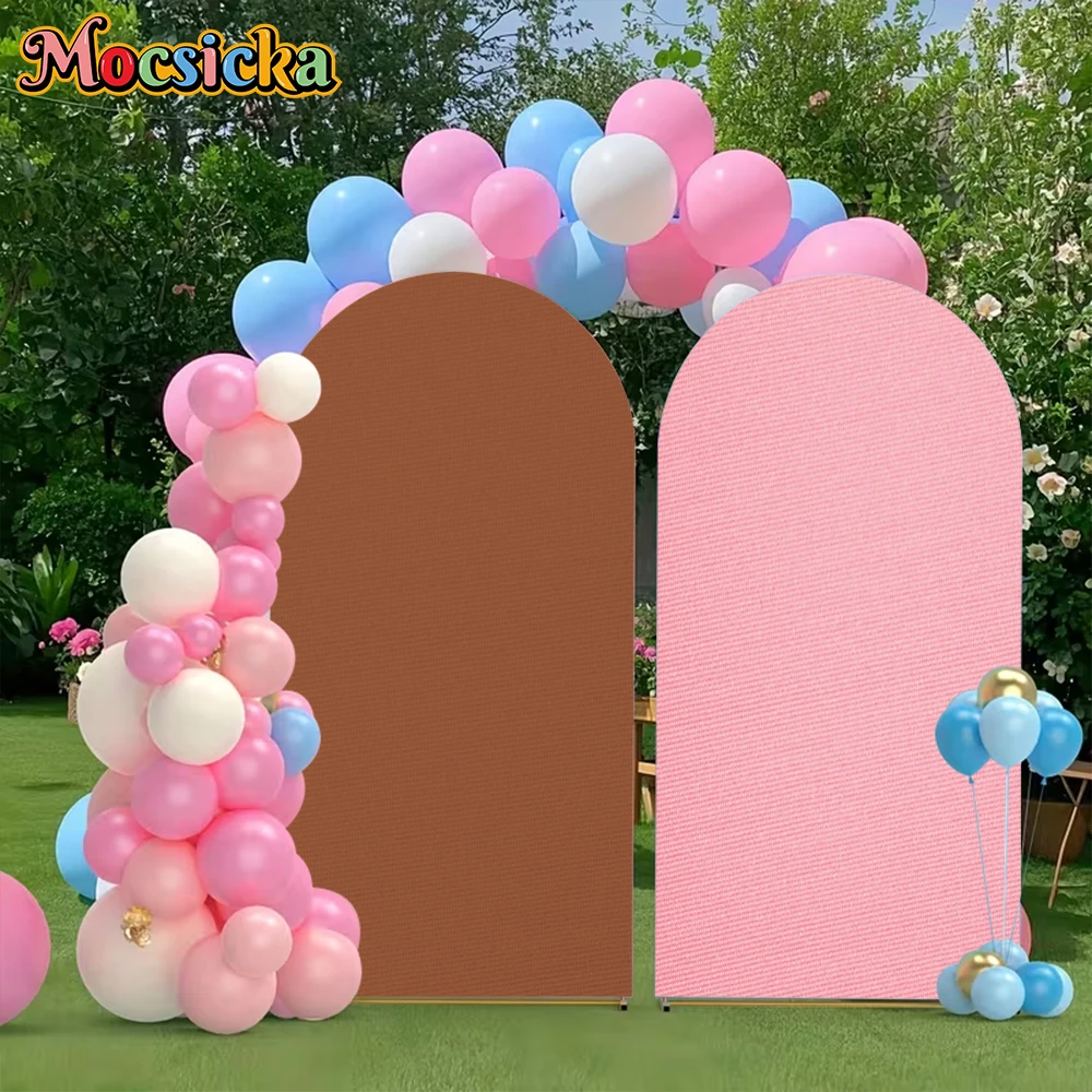Mocsicka Solid Color Arch Backdrop Cover Soft Fabric Black White Pink Decors Adult Wedding Baby Birthday Party Arched Background
