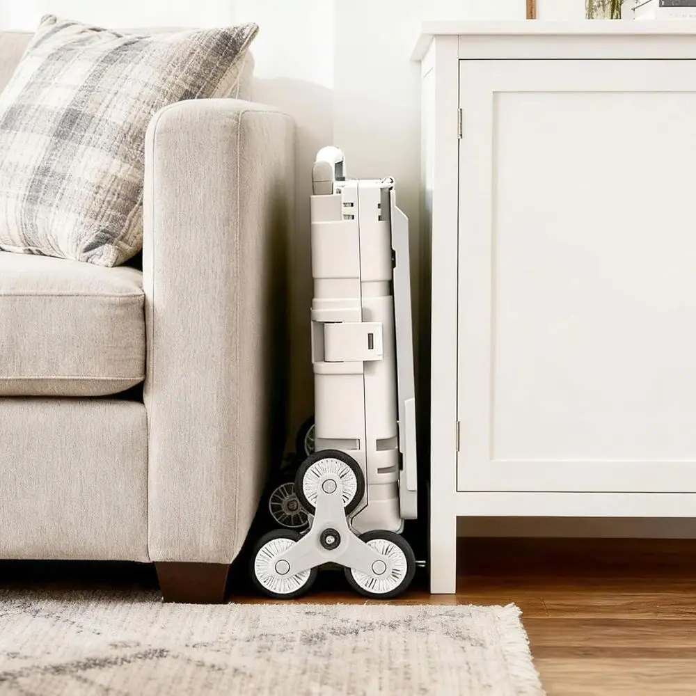 유틸리티 카트, 접이식 쇼핑 카트, 책 보관 카트, 계단 오르기용 바퀴와 손잡이 포함, 실외 가정용 및 교사/학생용으로 이상적