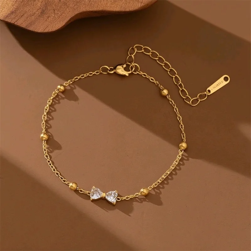 EILIECK 316L Edelstahl Rundes Funkelndes Zirkonia Halsketten-Armband-Set für Damen Trendiger Wasserdichter Schmuckset Urlaubsgeschenk – Detail 8