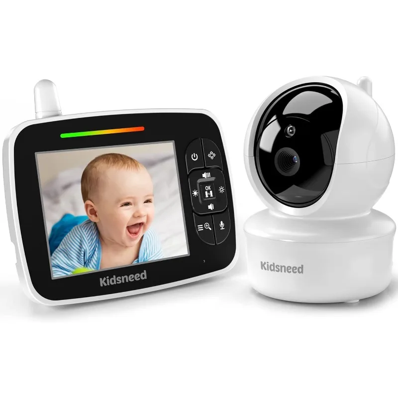 Baby Monitor - 3.5 Inch Video Baby Monitor with Remote Control Pan& Tilt &Zoom Camera, Two-Way Audio, Night Vision