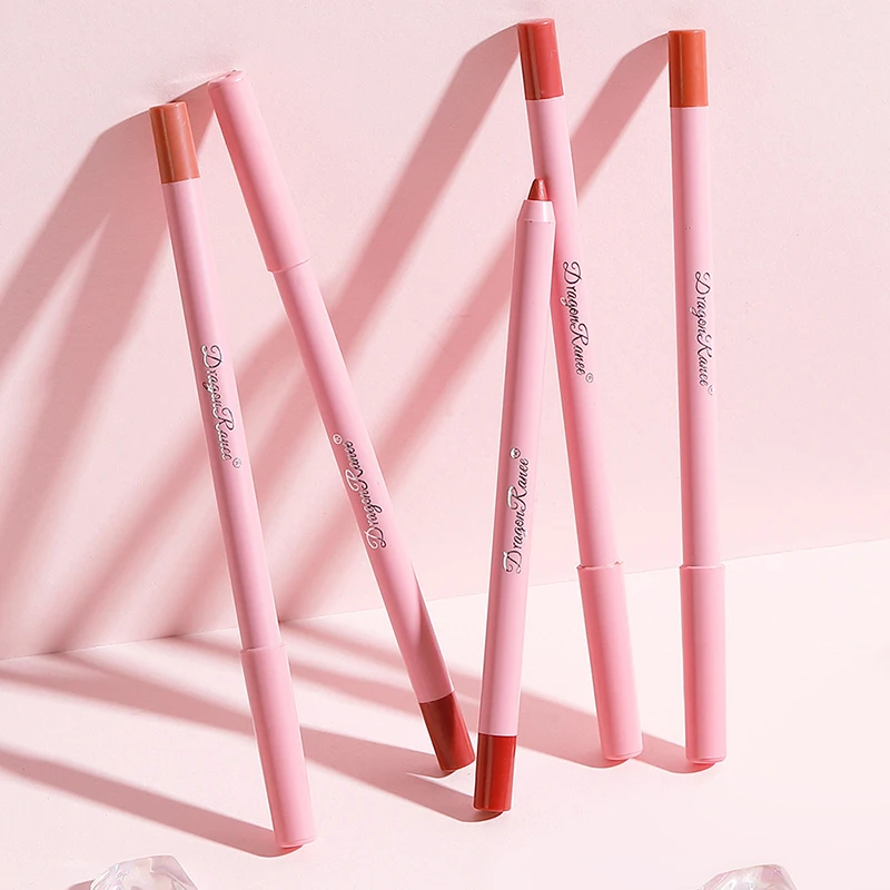 กันน้ํา Matte Lipliner ดินสอเซ็กซี่เปลือยสีน้ําตาลสีแดง Contour Tint ลิปสติก Non-stick Cup Lip Liner แต่งหน้าเครื่องสําอาง