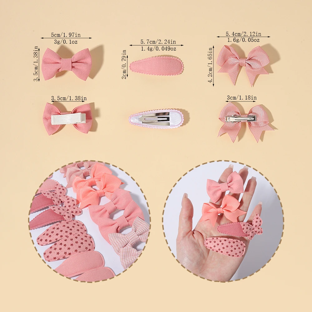 1 Set Cute Fabric Printed Bow Clips Water Droplet BB Clips Children Baby Party Hair Clips Popular Kids Hair Accessory Gifts