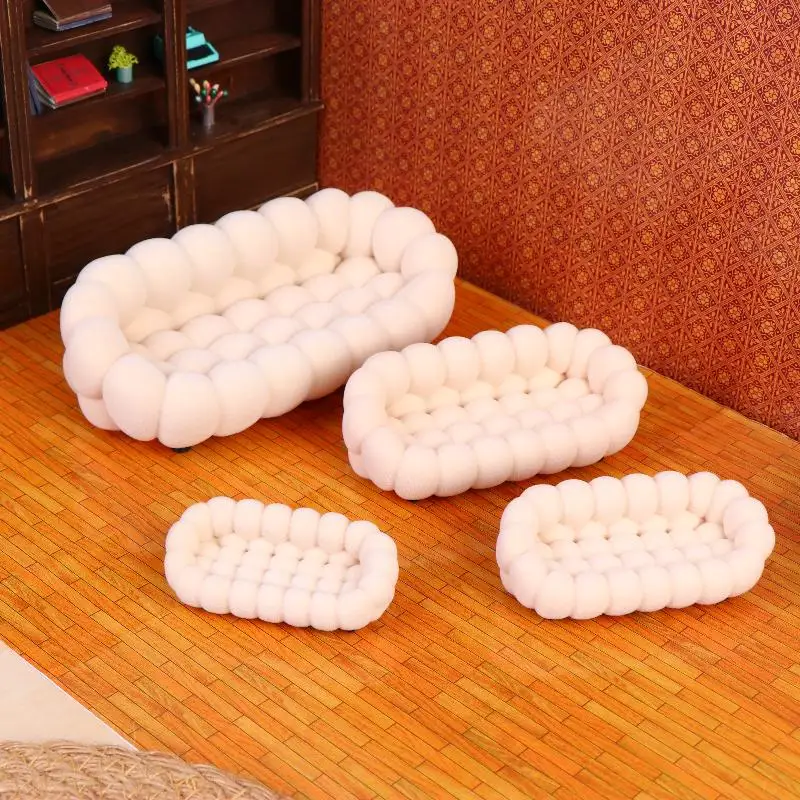 

Dollhouse Simulation Cloud Sofa Model Dollhouse Living Room Furniture Decoration Dolls House Micro Scene Pretend Play Toys