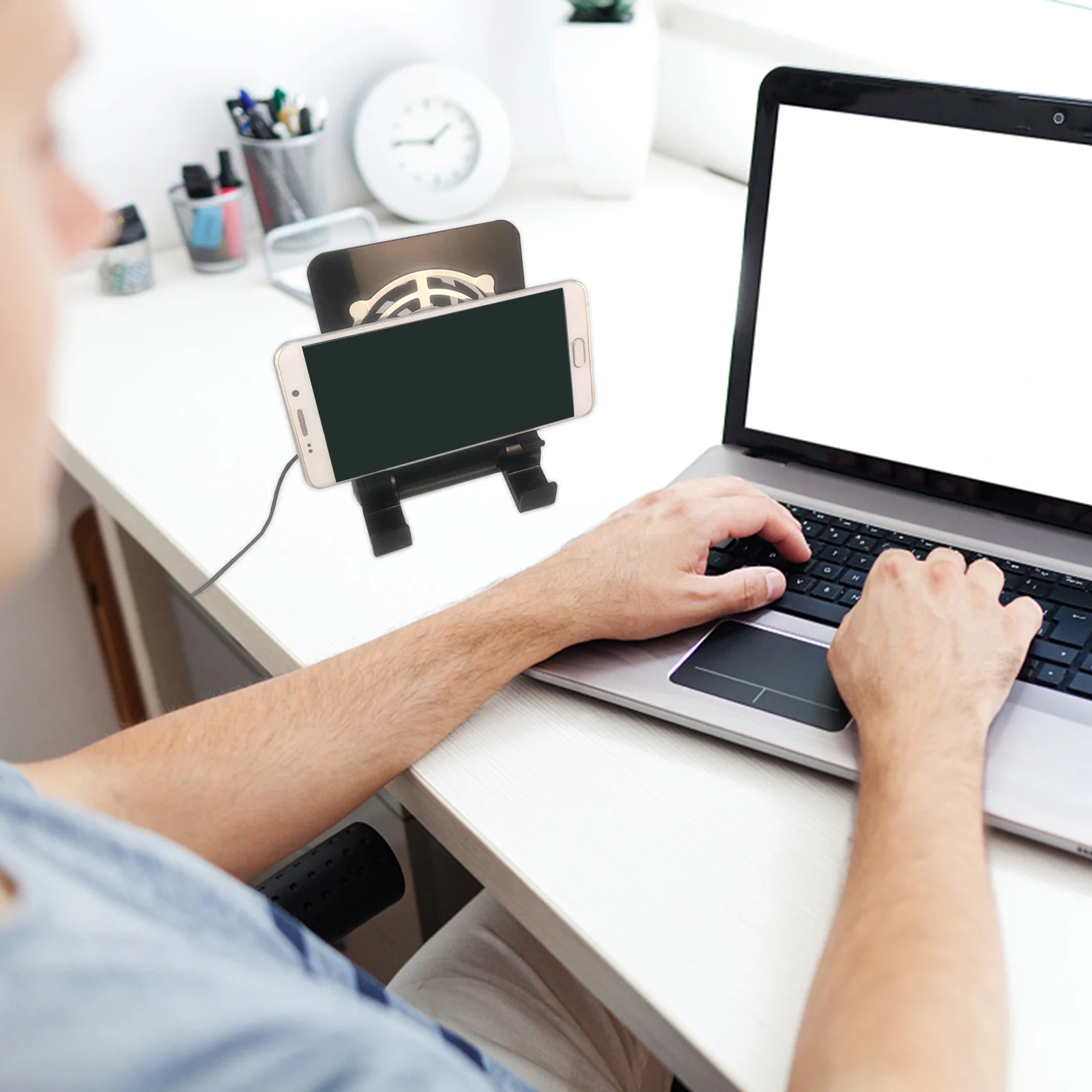 

Portable Phone Stand Cooler Fan Adjustable Angle Game Machine Radiator Usb Cooling Holder For Laptop Switch Cellphone Aluminum