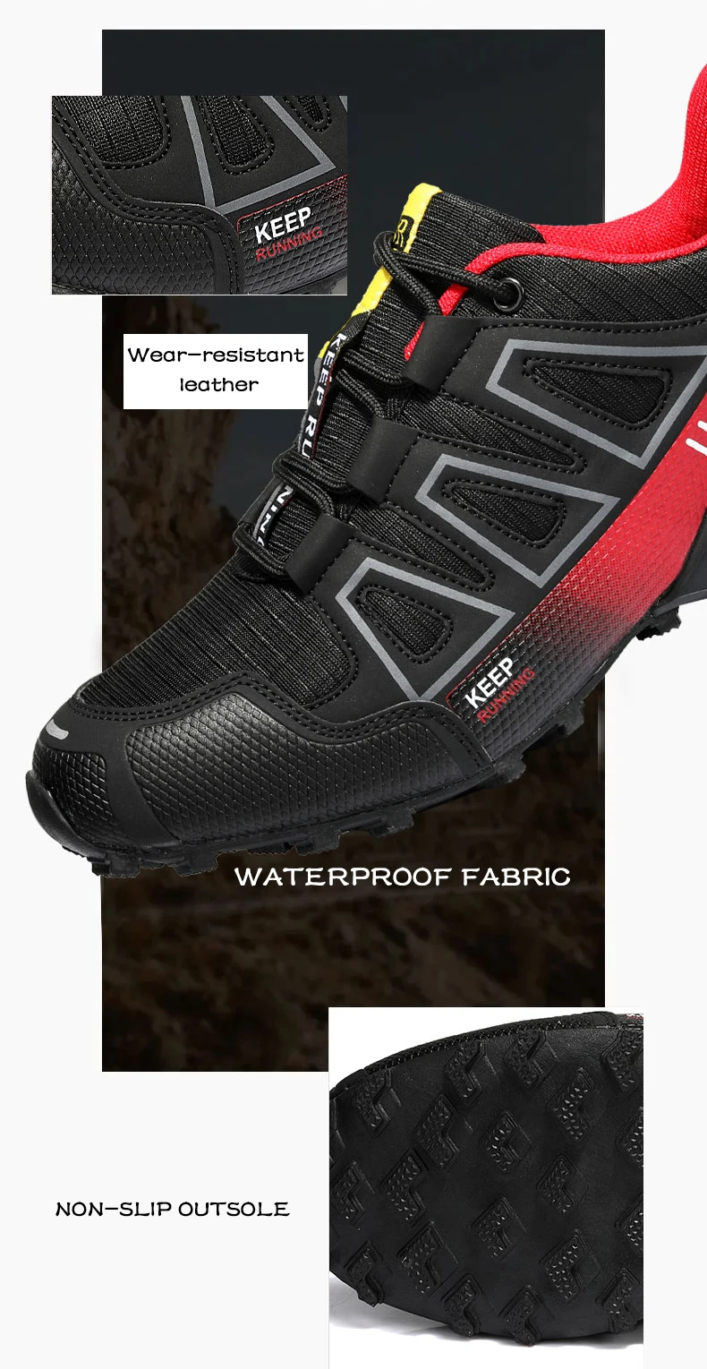 Wasserdichte Wanderschuhe für Herren, Outdoor-Trainer, Schnür-Kletterschuhe, Damen-Trekking-Sneaker, rutschfeste taktische Sneaker für die Jagd – Detail 2