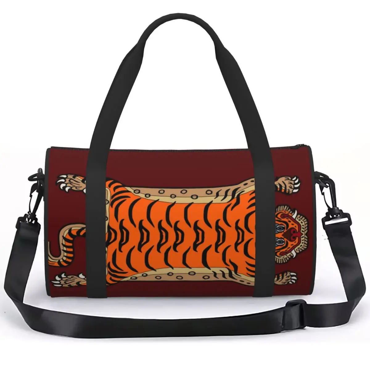 Tibetan Tiger Rug Luggage Bag Large Capacity Duffle Tote Bag Handbags Gym Bags Fitness Bag for Boys Girls
