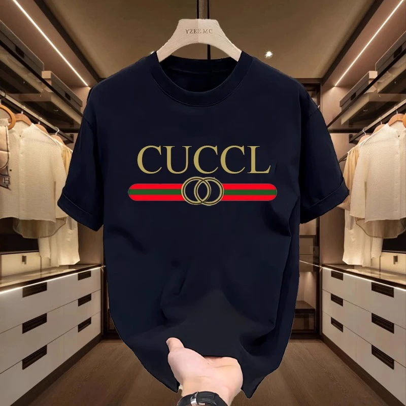 Nueva Camiseta de Manga Corta para Hombre, Tendencia Europea y Americana 2026, Nueva Camiseta de Algodón G de Moda