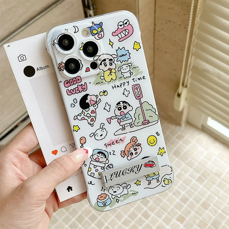 

Crayon Shin-Chan Kawaii Anime Mobile Phone Shell Cute Cartoon Fall Prevention All Inclusive Mobile Phone Shell Gifts for Girls