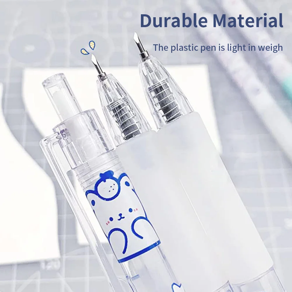 5 قطعة بزاوية لسكرابوكينغ بطاقات المعايدة DIY بها بنفسك ورق الحرف القاطع القلم لطيف الكرتون المحمولة طالب نحت شفرة الألبوم