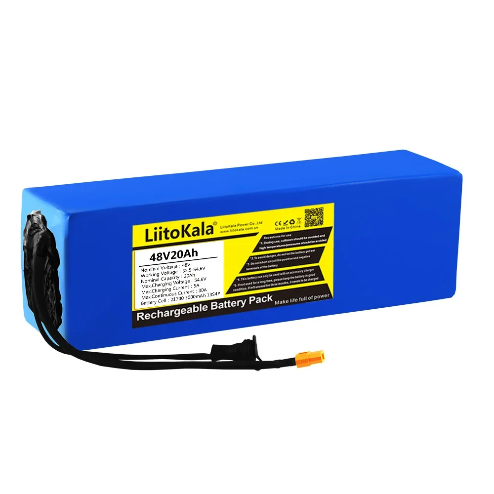 LiitoKala 48V 20Ah Ebike Battery 48V 1500W for electric bike battery for bike Powerful electric bicycle battery XT60/T/XT90