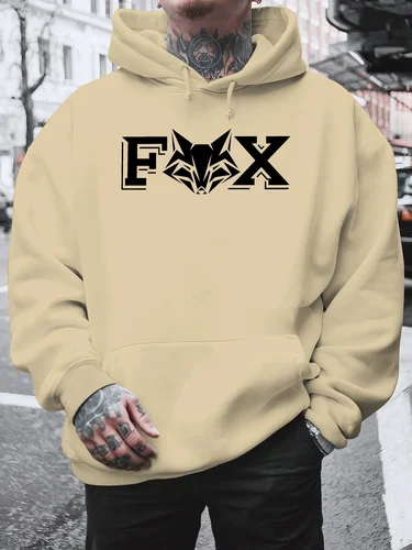 Imagen 2 del producto FOX-Sudadera con capucha popular para hombre, chaqueta con bolsillo, gimnasio, fitness, top informal de moda, ropa de otoño e invierno