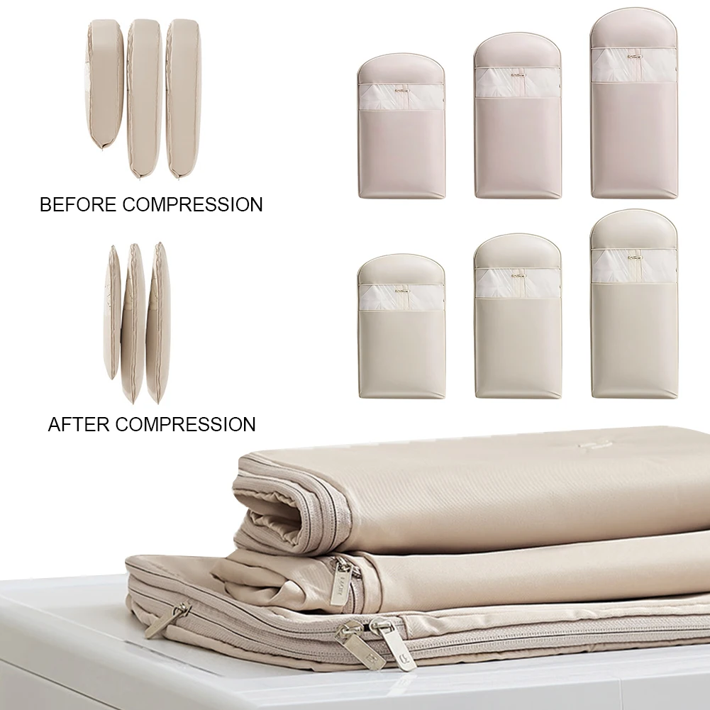 

Hanging Garment Bag Space Saving Self Compression Down Coat Bag Dustproof Clothes Storage Cover Moisture-proof for Home Travel
