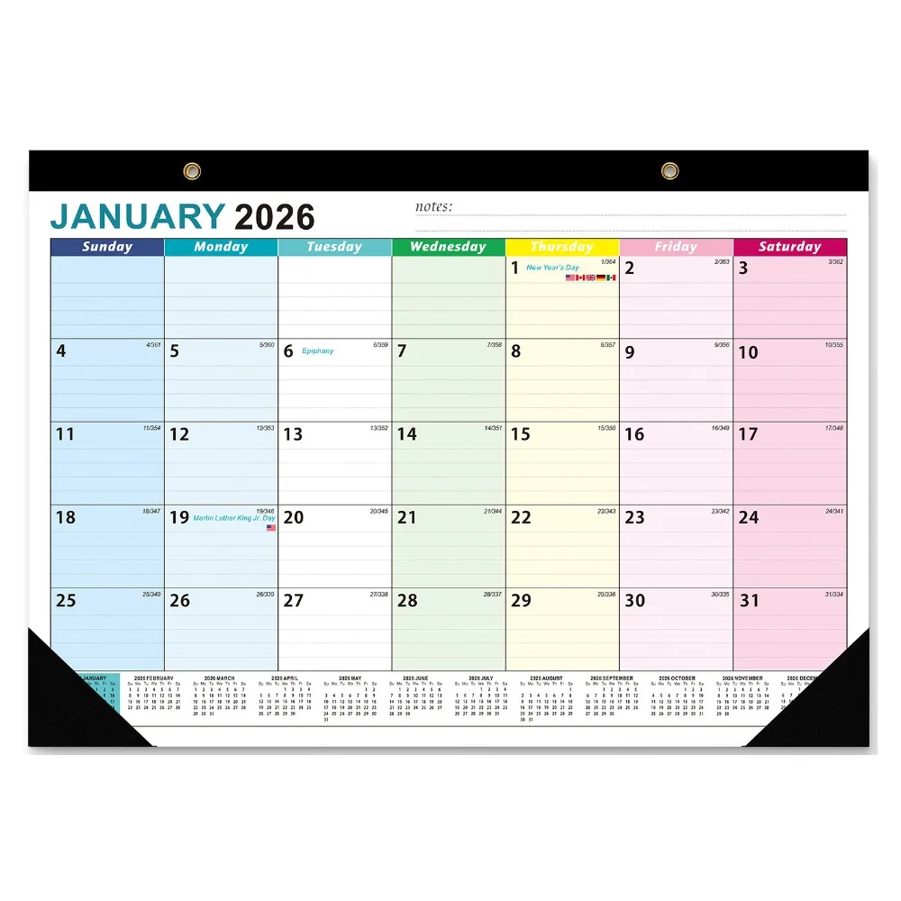 

Прочный креативный настенный календарь, просторный ежемесячный макет, календарь на 18 месяцев, бумажный яркий подвесной календарь премиум-класса, настенное крепление