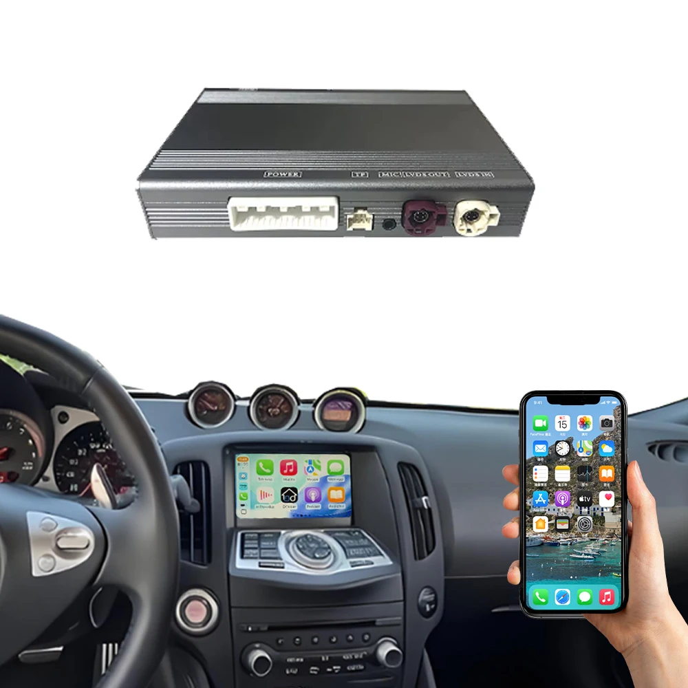 

OEM беспроводной Carplay и Android Auto для 370Z 2010-2019 мультимедийный интерфейс радиоплеер навигация с резервным копированием