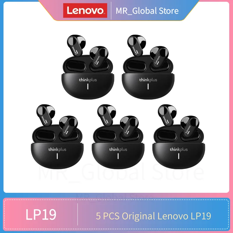 

5PCS New Original Lenovo LP19 Bluetooth 5.3 Earphones TWS Sports Headphones Wireless In-Ear Earbuds Dual HD Microphone Headset