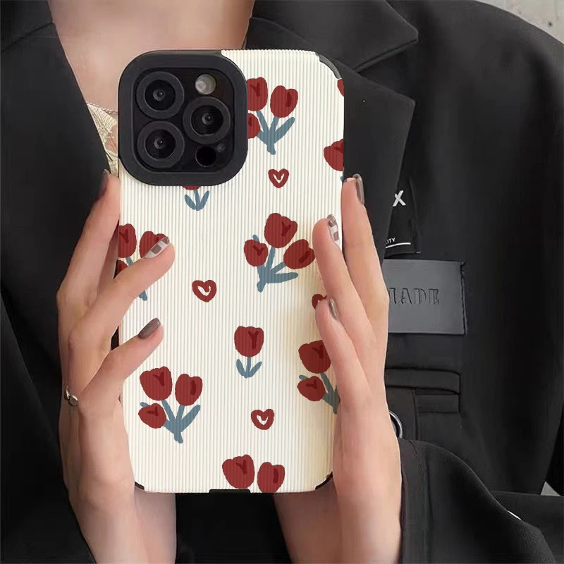 Aesthetic Flowers Floral Phone Cases for IPhone 11 Case 14 Pro Max 15 Pro Max IPhone Case for IPhone 13