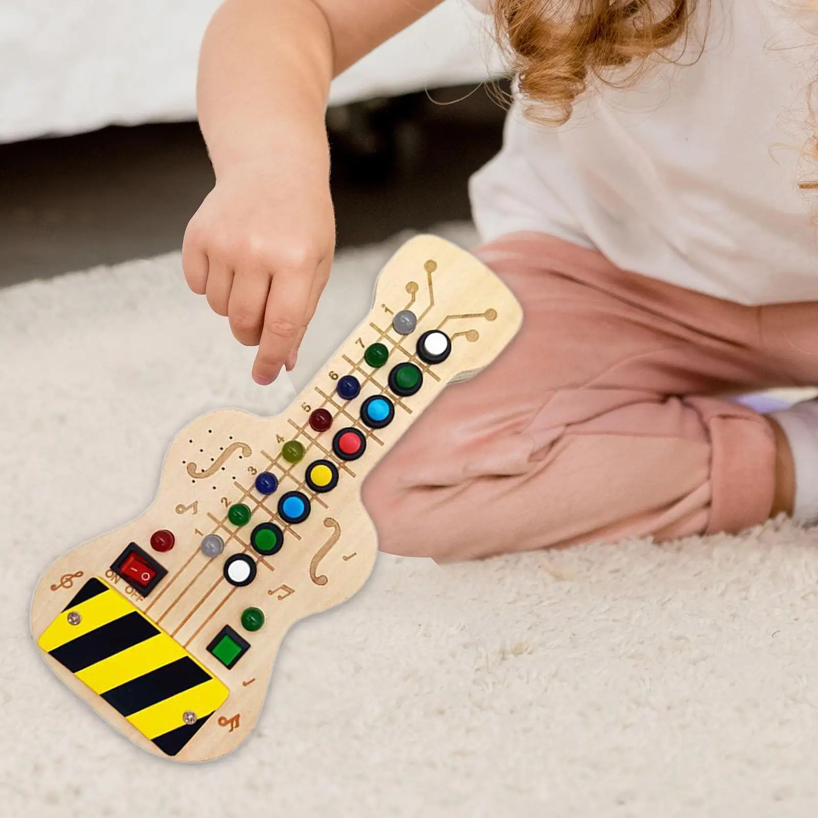 JEMusical-Planche Occupée en Bois avec Joli Coloré et lèvent, Jouet Montessori Dos pour Enfants, Garçons, Bol, Maison, Voyage