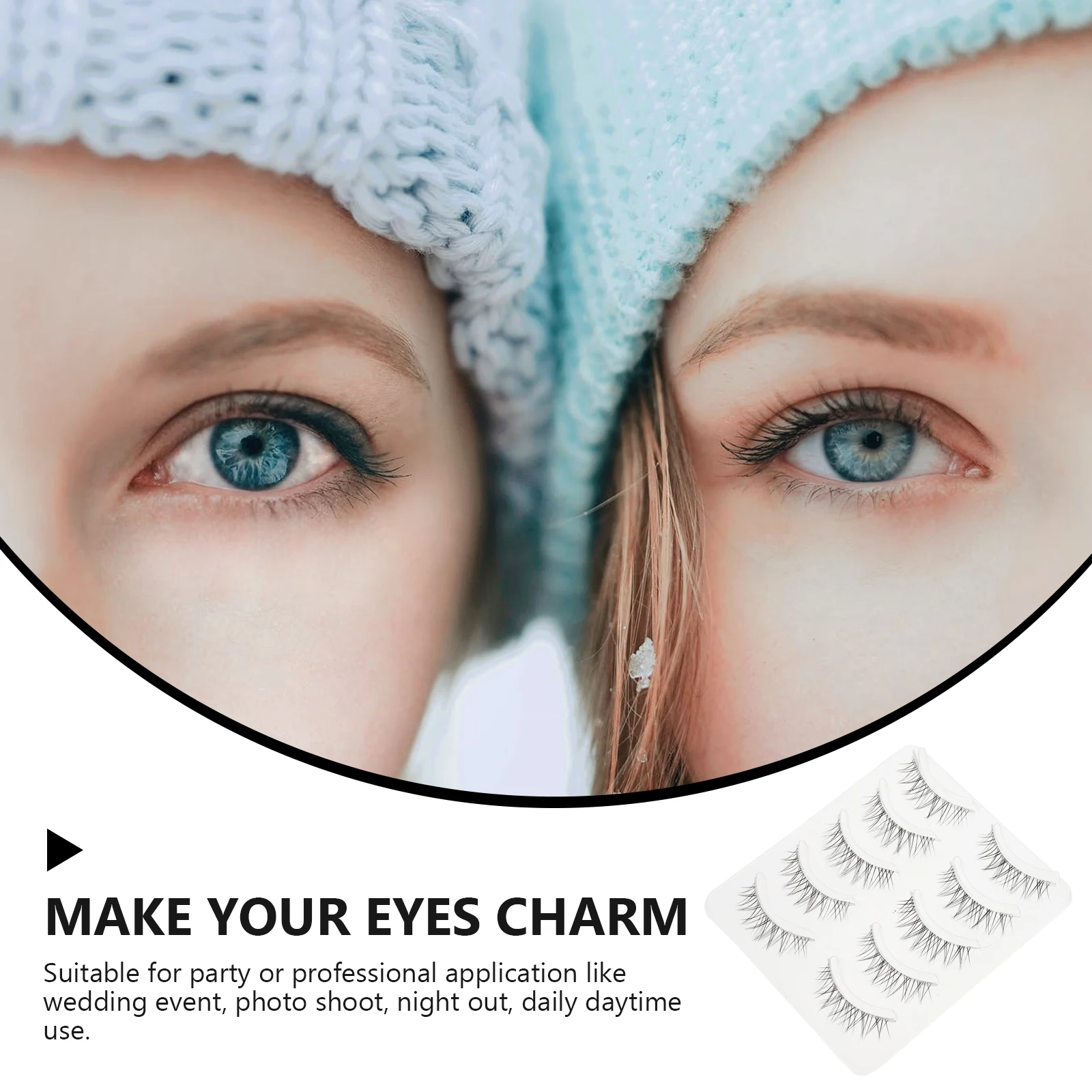 5 Paar falsche Wimpern, natürlich, dicht, schick, stilvoll, Make-up-Zubehör, professionelle Schönheitsfaser-Wimpern für Frauen, Auge