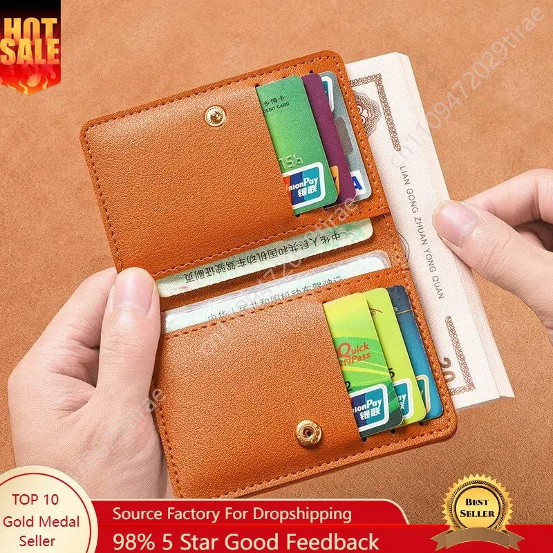 Classic Designer PU Leather Small Wallet for Men Short Simple Women's Purse Fashion Ultra Thin Credit Card Bag Coin Purse