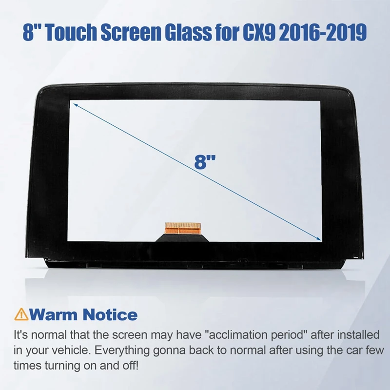 8 Inch Touch Screen Glass Digitizer Navigation Replacement For Mazda CX9 CX-9 2016-2019 TK49-611J0 TK49-611JA TK49-611JB Parts