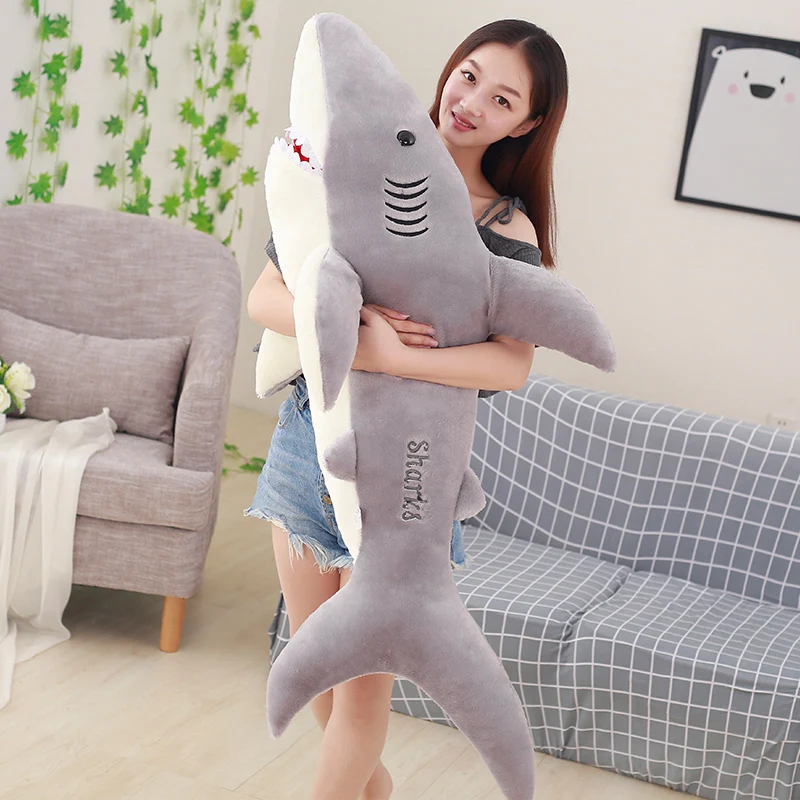 50-130cm Plush Sharks Toys Stuffed Animals Simulation Sea Animal Doll Pillows Cushion Kids For Children Birthday Gifts