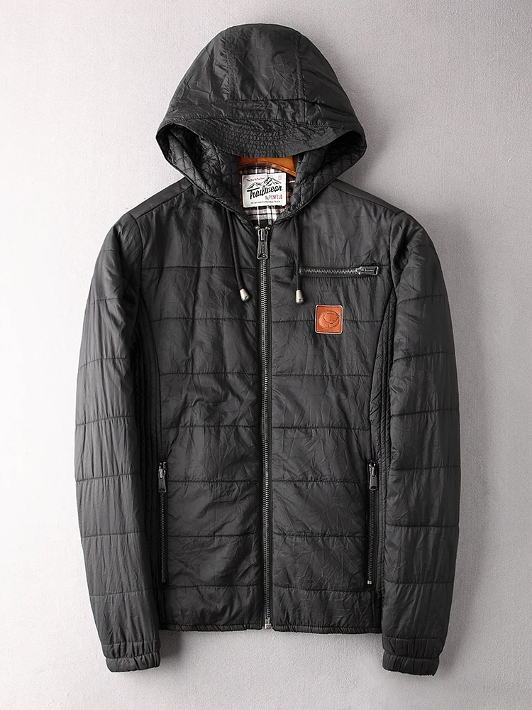 

Men's Cotton Jaet Hooded Zipper Faion Urban Sle Regular Length Slim Fit Pure Color Casual Wear AlsdWang JH0852