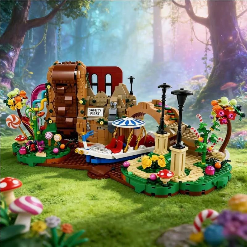 

2025 New Chocolate Factory building Blocks classic set street view brick assembly toy children's blind Box gift