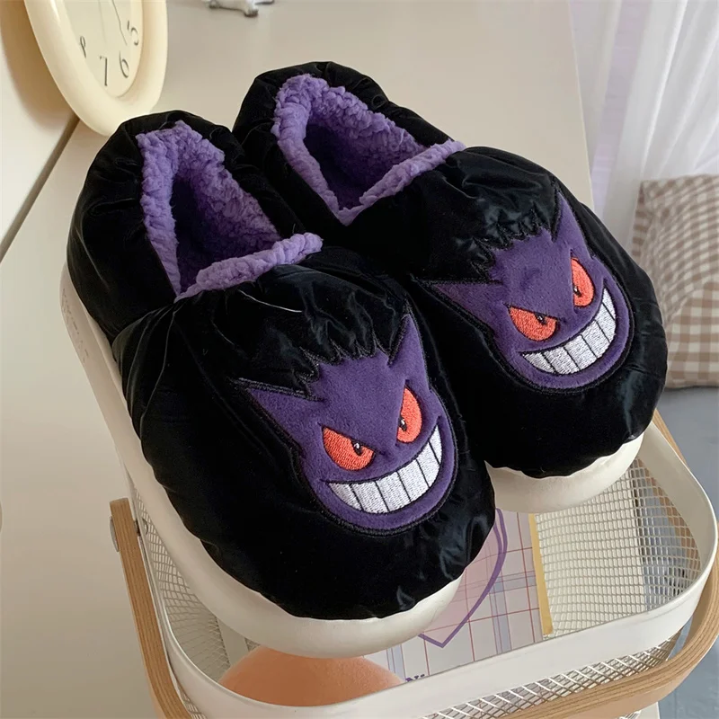 Neue 3,5 cm Bandai Pokemon Anime Figur Gengar Liebhaber Baumwolle Hausschuhe Winter warm zu Hause halten sowie Samt wasserdichtes Kinder geschenk