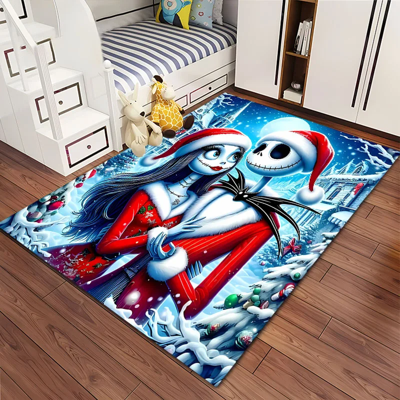 3D HD Printing The Nightmare Before Christmas Carpet Living Room Rug Bedroom Sofa Doormat Decor Mat Kids Non-slip Floor Alfombra