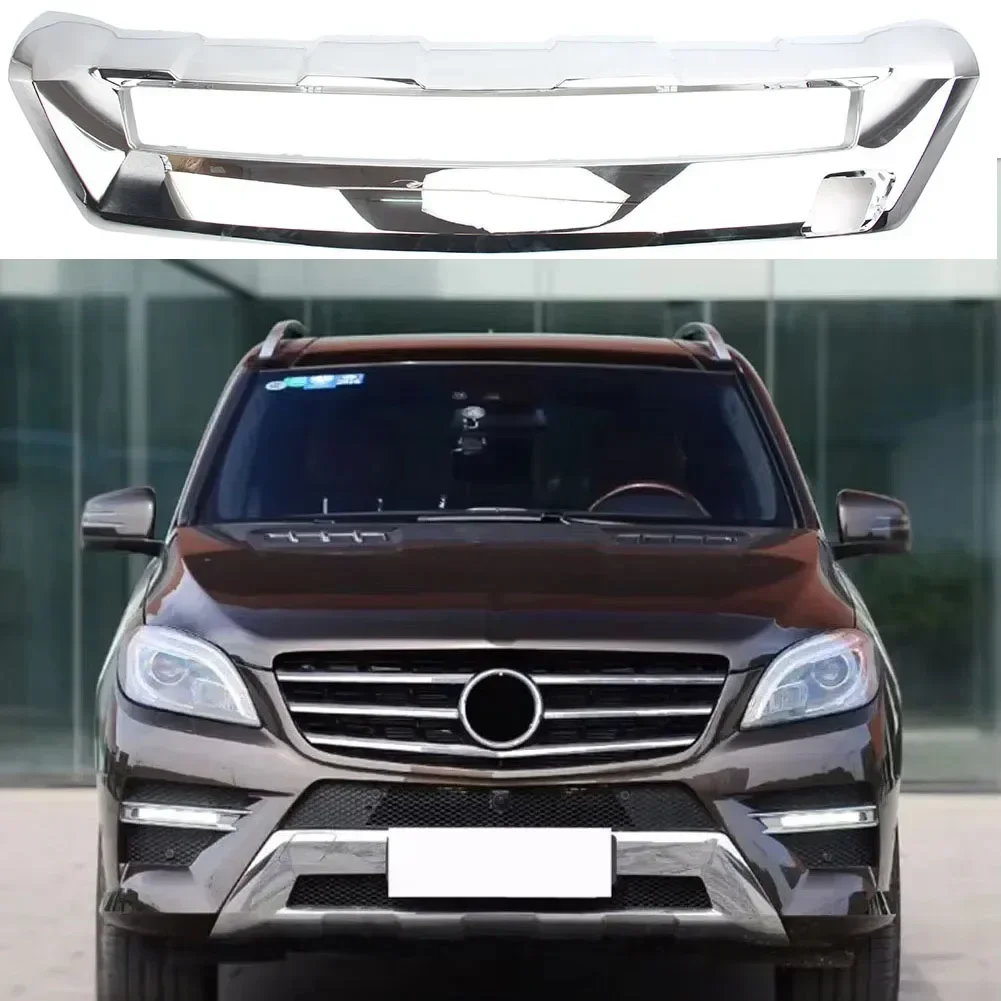 Car Front Bumper Lip Chrome Trim For Mercedes Benz ML W166 ML400 ML350 ML320 300 550 2012-2015  A1668858625