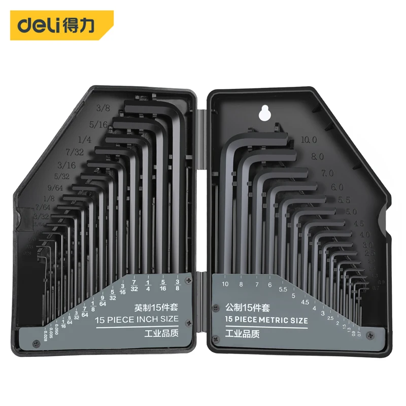 Deli 30Pcs CR-V Steel Hexagon Wrench Set Universal Wrench Metric Allen Key Screwdriver Set Car Repair Tools Household Hand Tools