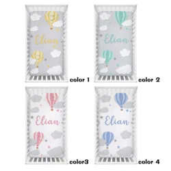 LVYZIHO Cloud and Hot Air Balloon Personalized Name Baby Sheet 28