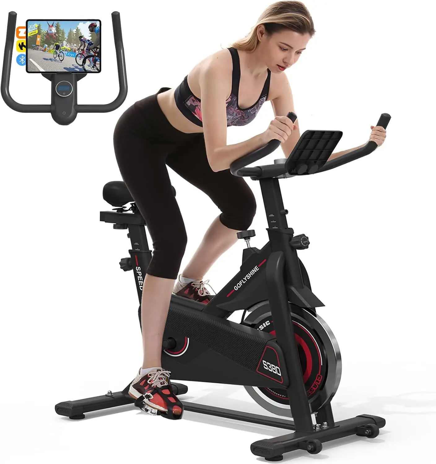 

Exercise Bikes Stationary,Exercise Bike for Home Indoor Cycling Bike for Home Cardio Gym,Workout Bike with Ipad Mount & LCD Moni
