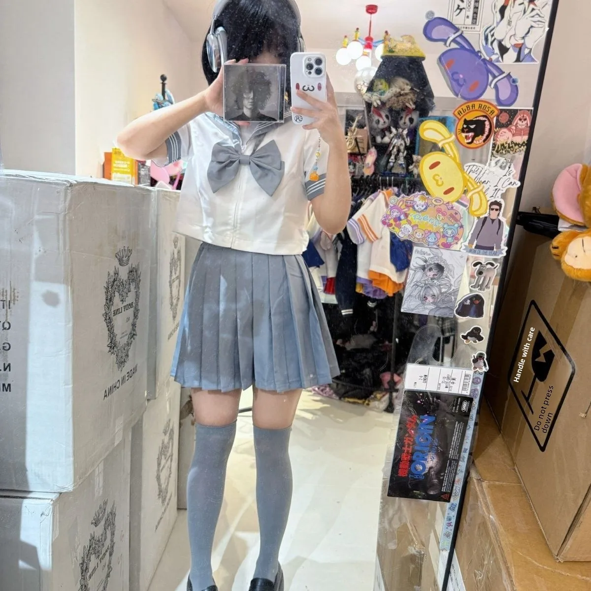 

Basic Grey Three Books Short Sleeve Uniform Set School Style JK Uniform Short Skirt Fashionable Slimming Versatile Women's Set